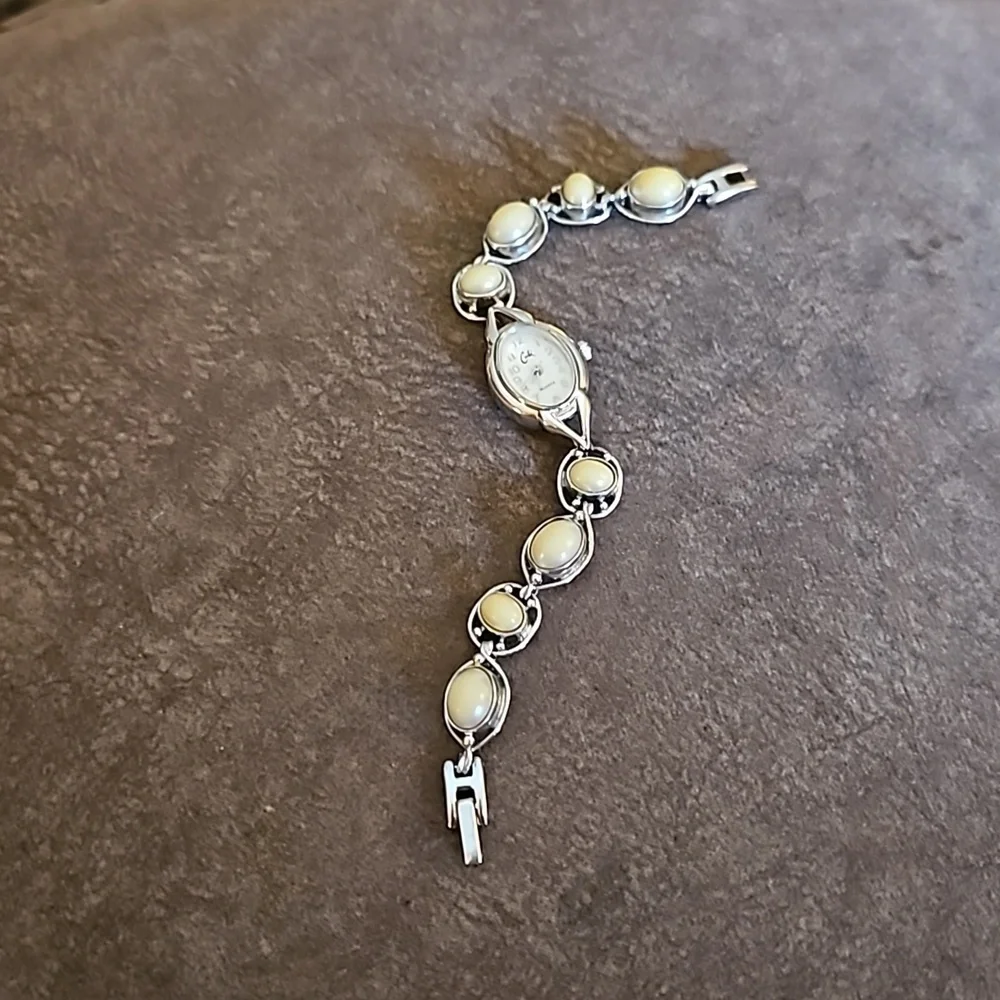 CACHE Pearl Link Bracelet Watch